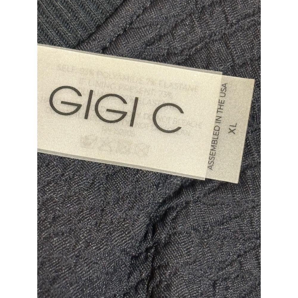 New Gigi C Isabella Snake Textured Pullover Crop Top Sweatshirt XLarge Black - Picture 4 of 8